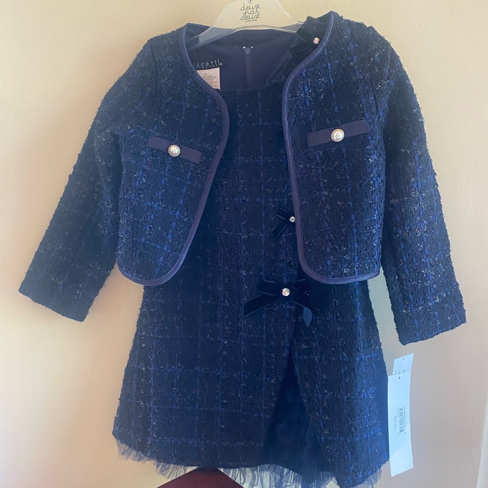 NWT Biscotti Girls Navy Blazer & Dress Set | Size 4| Holiday / Special Occasion